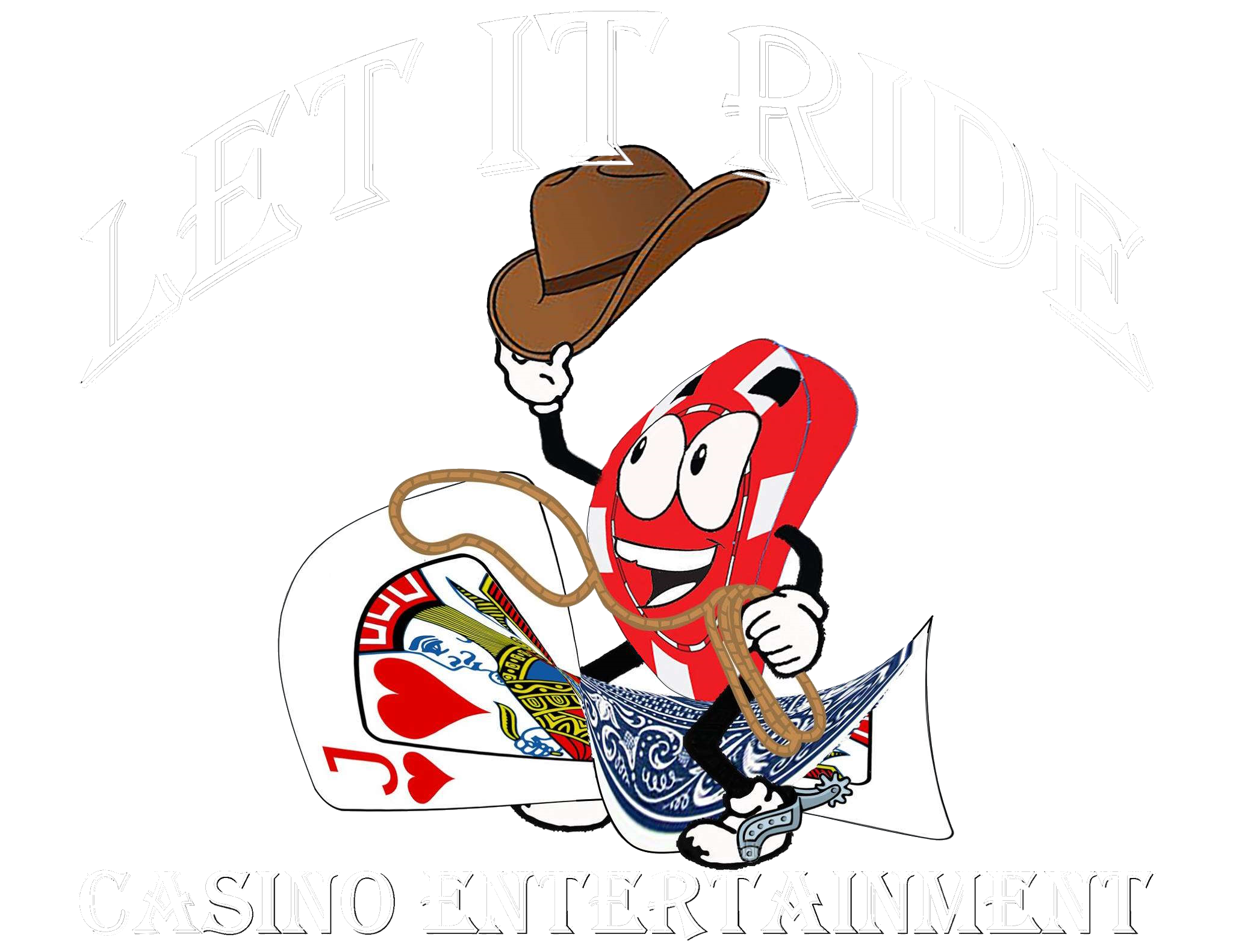 Let it Ride Casino Entertainment Logo No Background White